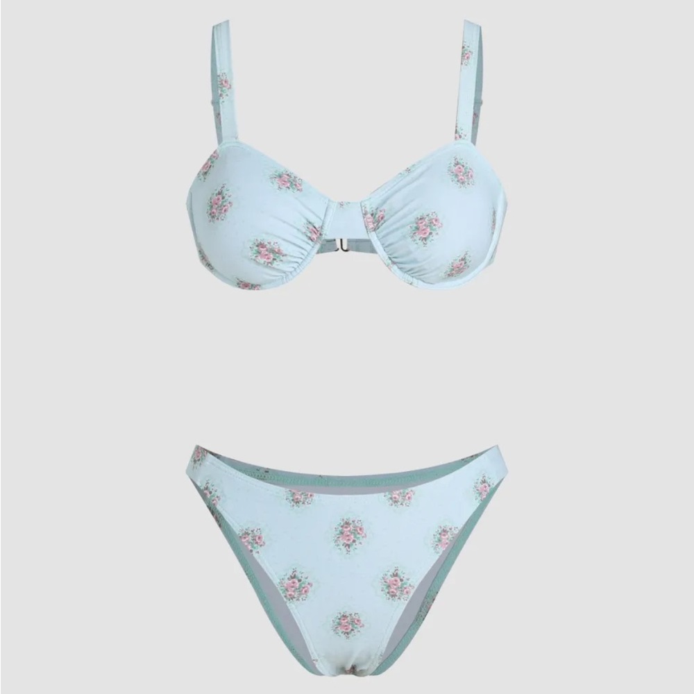 CIDER BLUE/GREEN FLORAL BIKINI